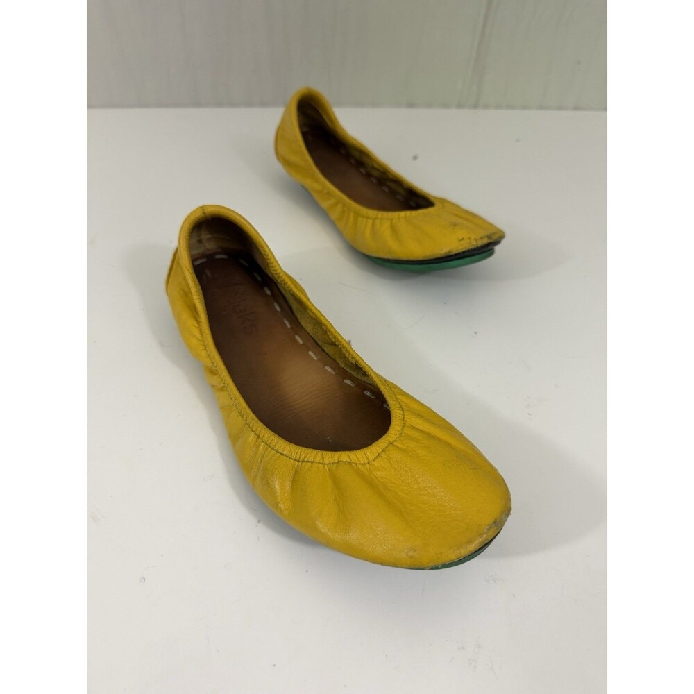 Tieks Flats 7 Womens Yellow Leather Ballet Slip On Round Toe Comfort Casual